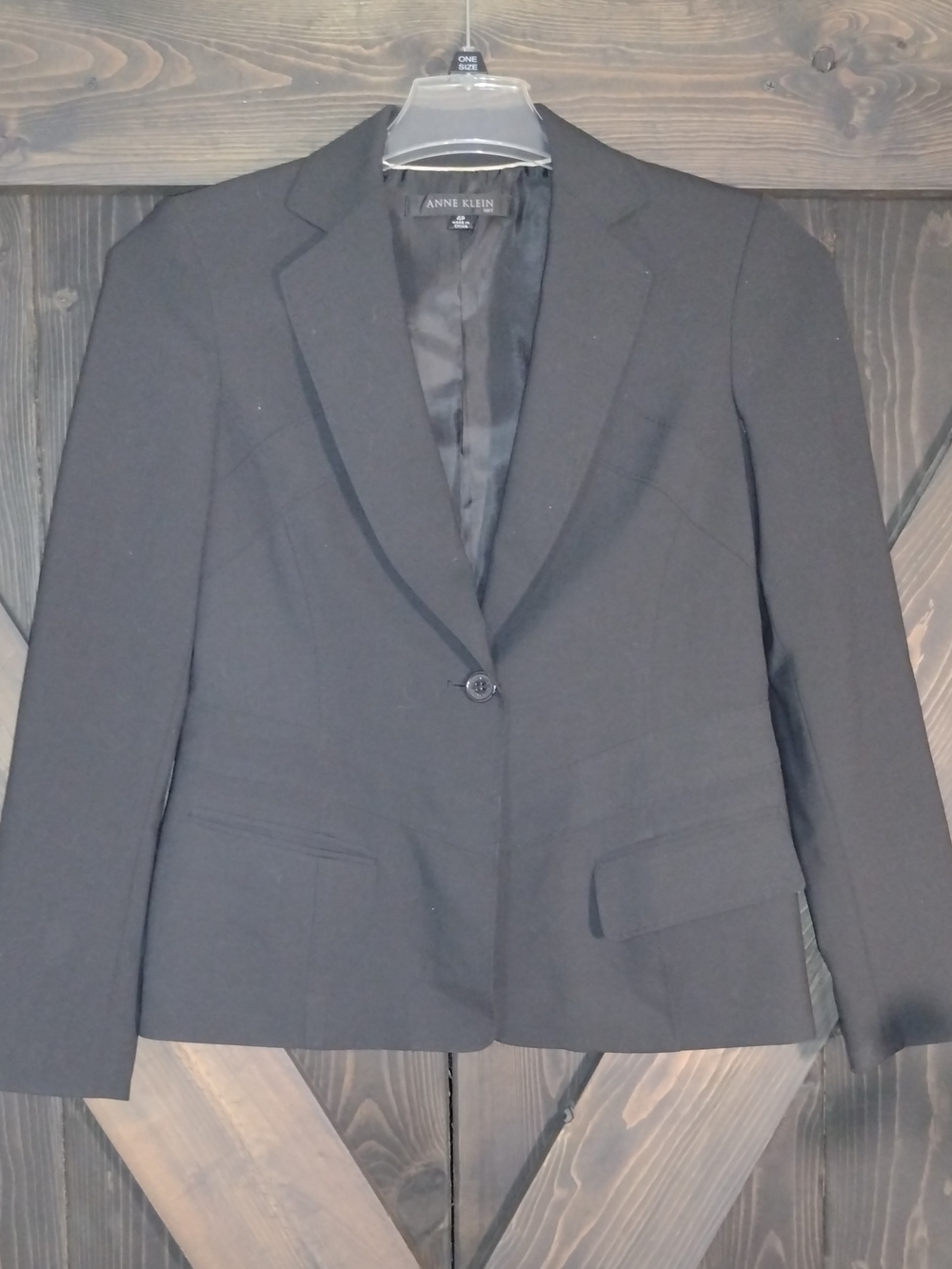 Anne Klein Black Single-Button Women's Blazer Size 4 Petite